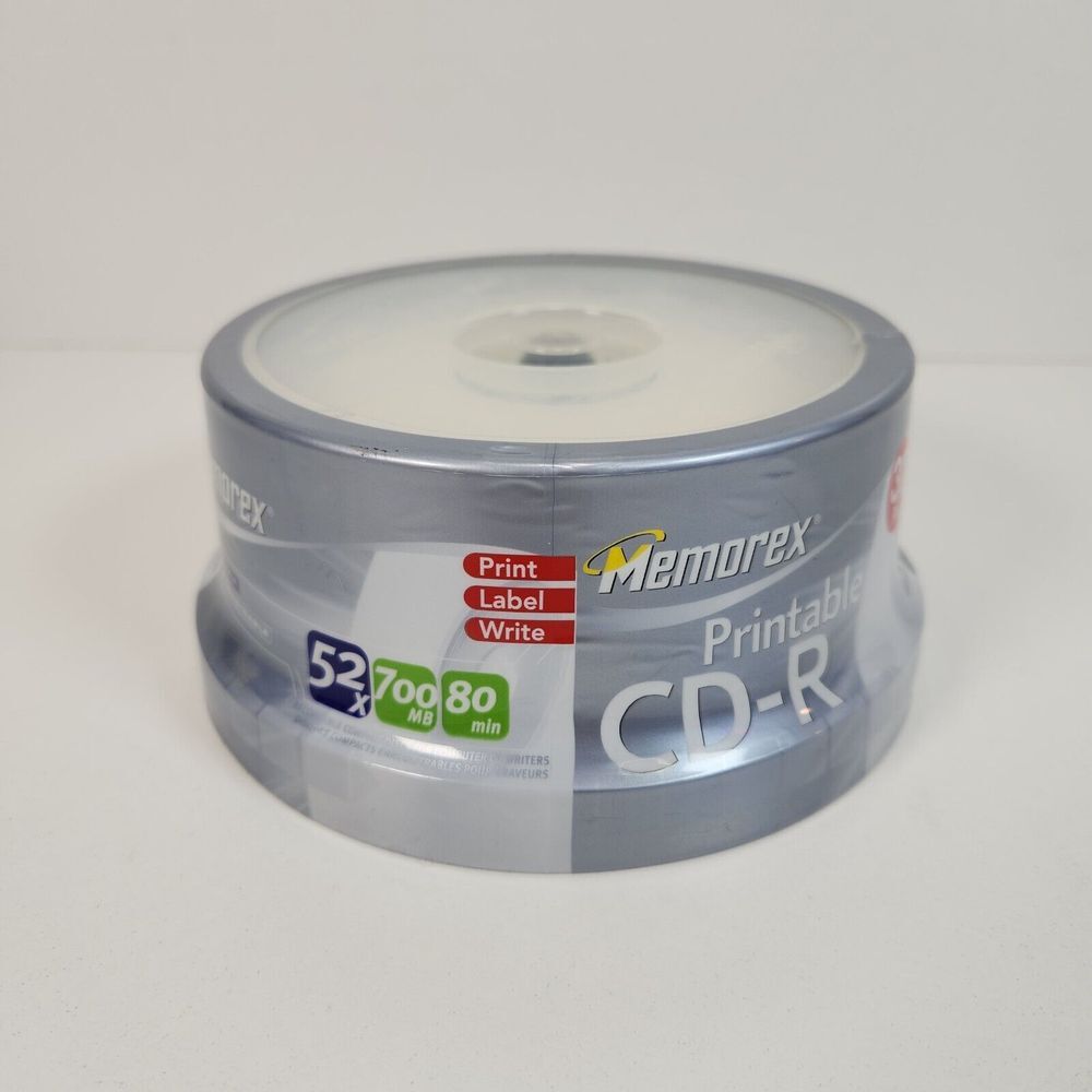 Memorex Printable Recordable CD-R 30‎ Pack New Sealed 80 Min